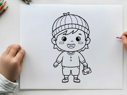 Crying child in baseball cap vector illustration flat design