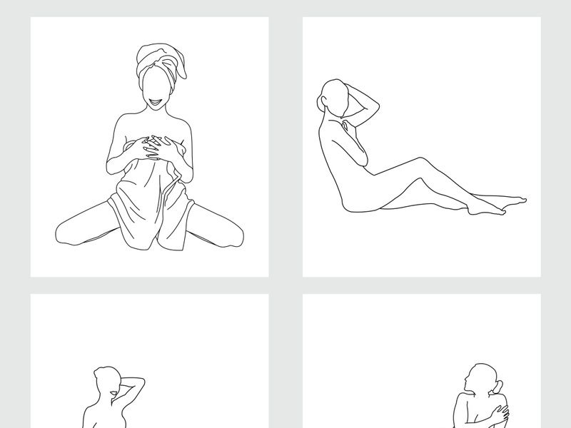 Beauty Woman Line Art, Wall Decoration