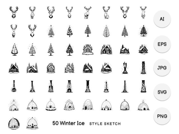 Winter Ice Element Draw Black