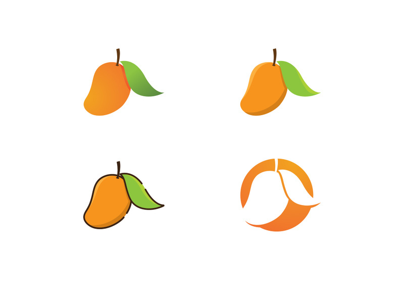 Fresh mango fruit vector illustration logo icon
