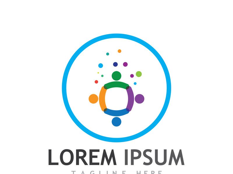 Community of people logo design with creative idea.