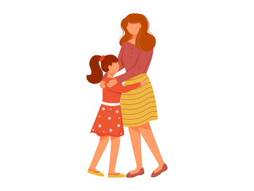 Lovely mom with daughter flat vector illustration preview picture