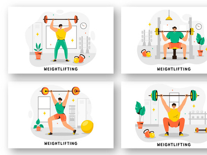 10 Weightlifting Sport Illustration