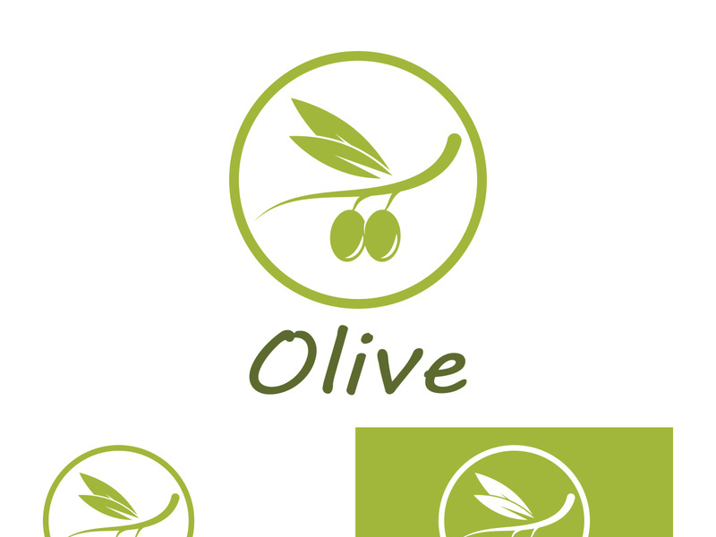 Branched olive fruit logo with creative idea.