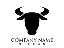 Bull head logo vector icon design illustration