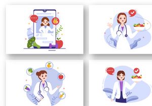 10 Nutrition Store Flat Illustration