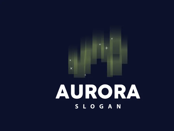 Aurora Logo, Light Wave Vector, Nature Landscape Design