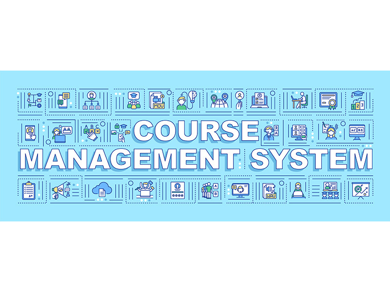 Course management system word concepts banner