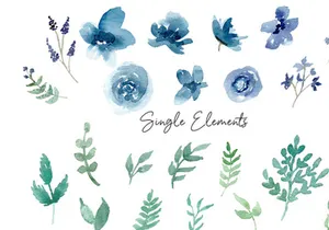 Indigo Blue Watercolor Pack