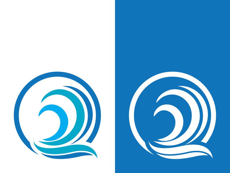 Wave beach vector illustration design logo