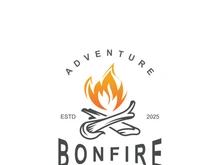 Bonfire Logo Design wood and fire camping adventure vintage illustration