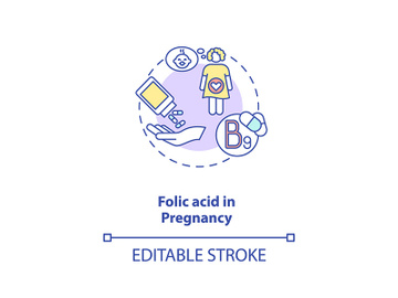 Folic acid in pregnancy concept icon preview picture