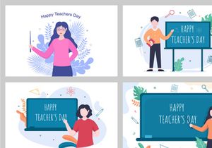 15 Happy Teacher's Day Background Vector Illustration
