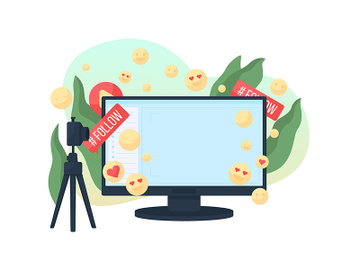 Streaming vlog flat concept vector illustration preview picture