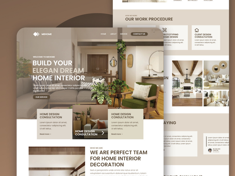 Home interior design landing page - UI Design