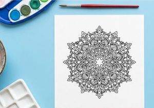Ilustração intrincada de floco de neve mandala de Natal para decoração festiva e páginas para colorir