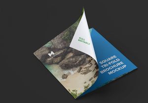 Square Tri-Fold Brochure Mockup 02