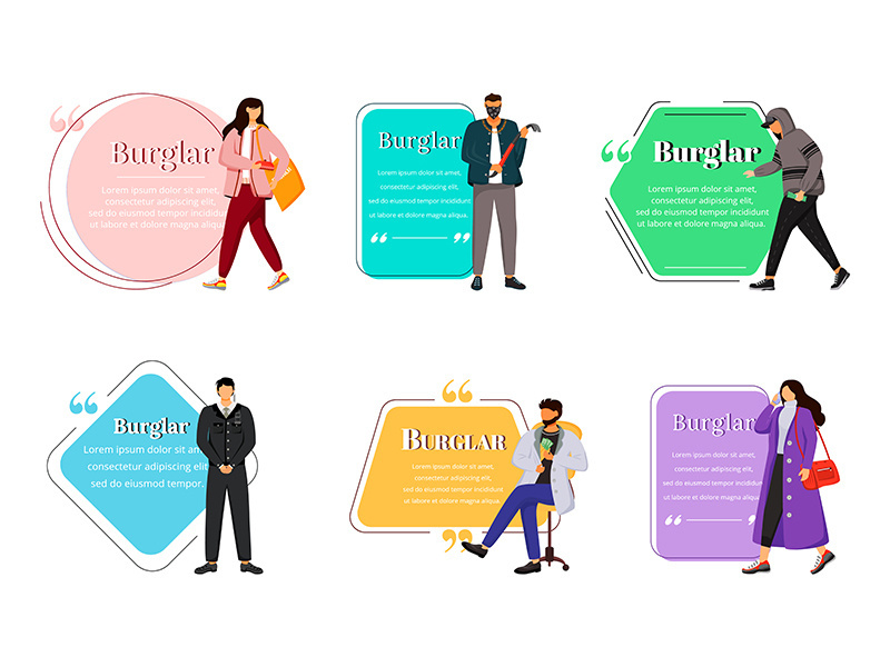 Burglary flat color vector character quote