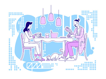 Family meal flat silhouette vector illustration preview picture