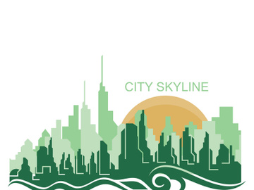 City silhouette skyline illustration design. City landscape Panorama building vector preview picture