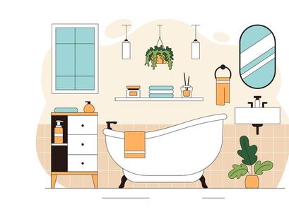 10 Modern Bathroom Interior Illustration