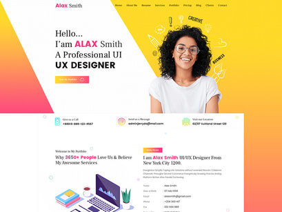 Alax Smith - Personal Resume PSD Template