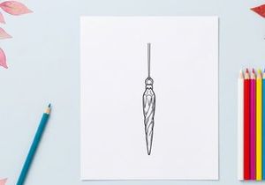 Christmas icicle ornament line art illustration isolated on white background