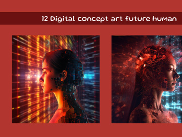 Digital concept art future human preview picture