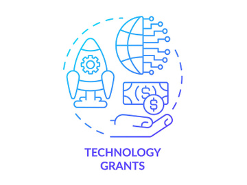Technology grants blue gradient concept icon preview picture