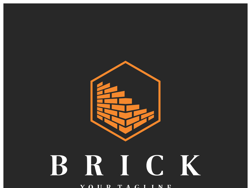 creative brick logo designs for buildings, architectural buildings, civil engineering, building materials shops