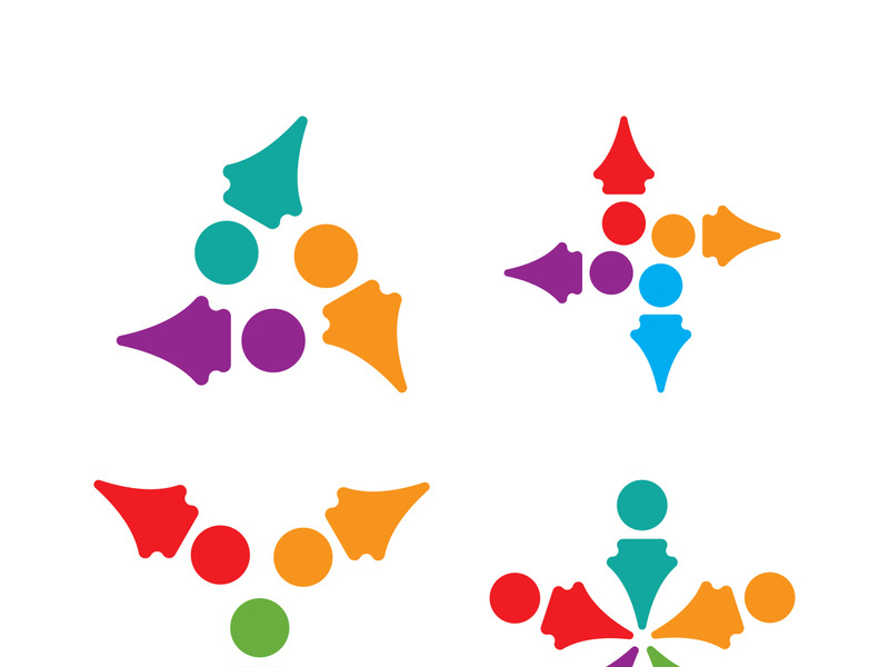 Community, network and social icon design template