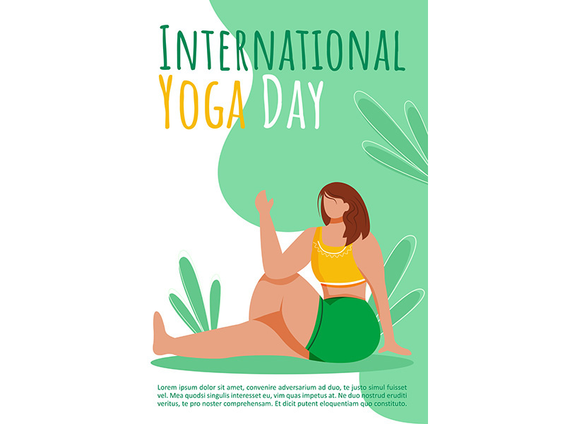 International yoga day brochure template