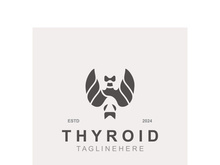 Thyroid Gland human Endocrine System structure logo thyroid care simple template design