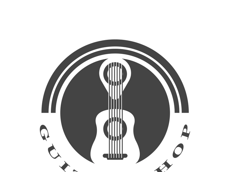 Guitar logo design icon and symbol vector inspiration