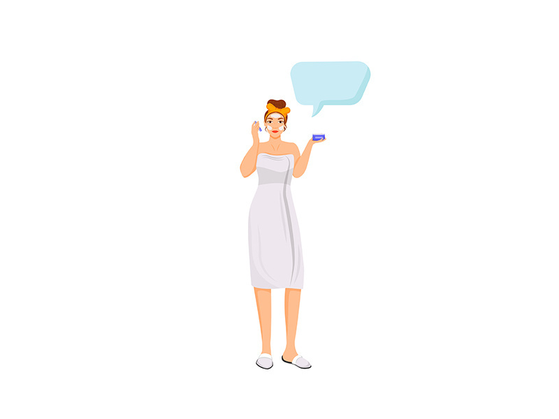 Skincare flat color vector faceless character