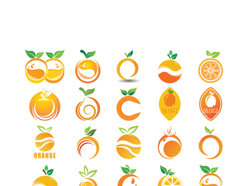 Orange logo design vector icon illustration design