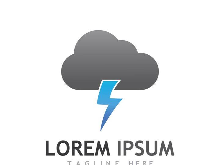 Colorful electric lightning logo design.