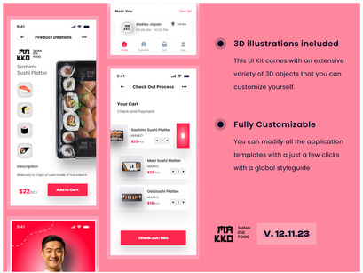 Sushi Japanese Store App UI Kits