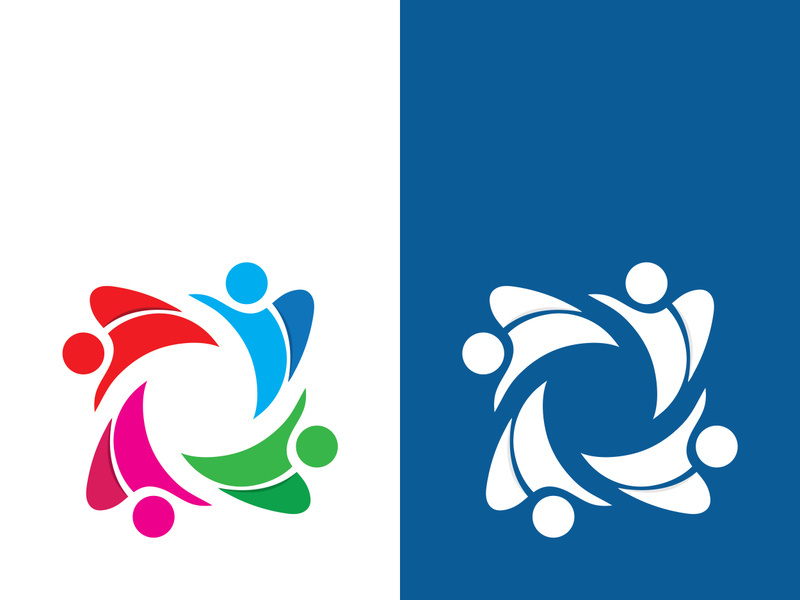 Community, network and social icon design template