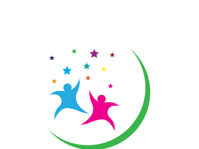 People star logo design to achieve a success or dream.