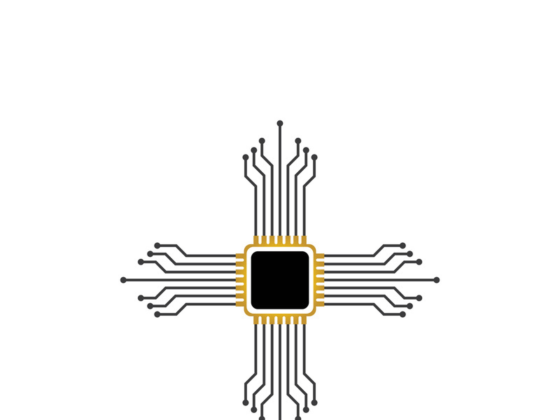 Circuit processor symbol and icon