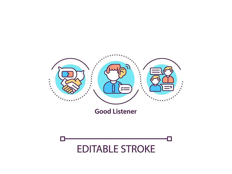 Good listener concept icon