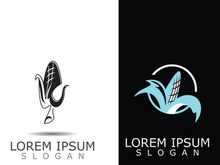 Corn simple logo design agriculture farming vector template