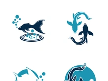 Fish logo icon template creative vector symbol