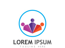 People social community logo design with creative idea