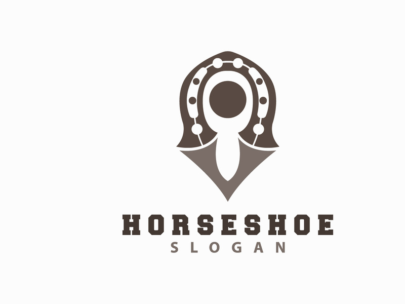 Horseshoe Logo, Horse Vector Vintage Elegant Old Retro Texsas Design