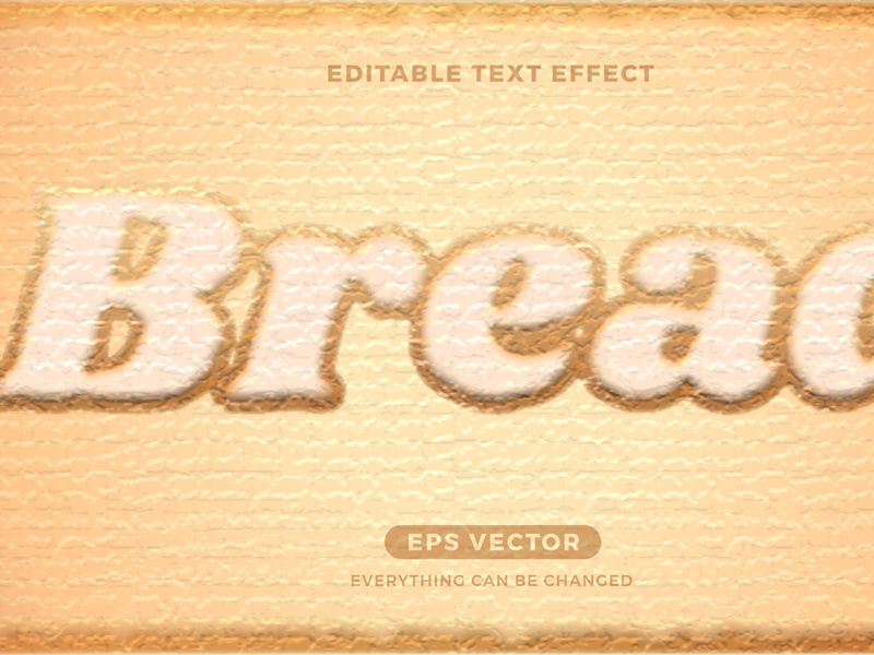 Bread editable text effect style vector