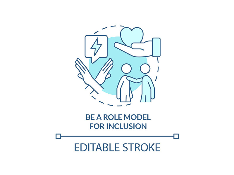 Be role model for inclusion turquoise concept icon