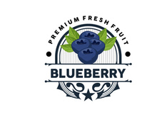 Blueberry Logo, Garden Farm Fresh Fruit Vector
