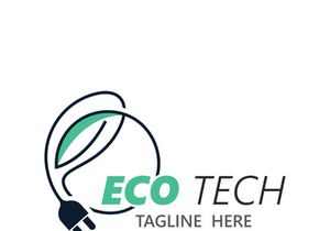 Eco technology business vector design modern. Nature technology logo with leaf and circuit tech minimalist vector illustration